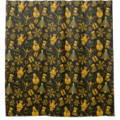 Abstract kleurrijk close-up kerstpatroon met douchegordijn (Voorkant)