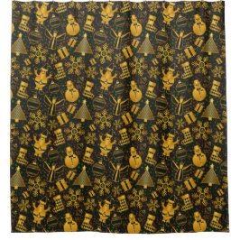 Abstract kleurrijk close-up kerstpatroon met douchegordijn