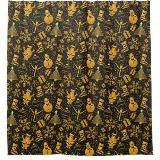 Abstract kleurrijk close-up kerstpatroon met douchegordijn (Voorkant)