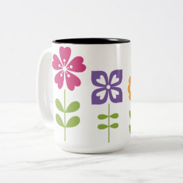 abstract-kleurrijk-decoratief-floraal tweekleurige koffiemok