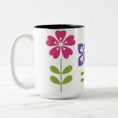 abstract-kleurrijk-decoratief-floraal tweekleurige koffiemok (Links)