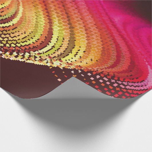 Abstract kleurrijk digitaal landschap met stromend cadeaupapier (Hoek)