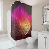 Abstract kleurrijk digitaal landschap met stromend douchegordijn (In situ)