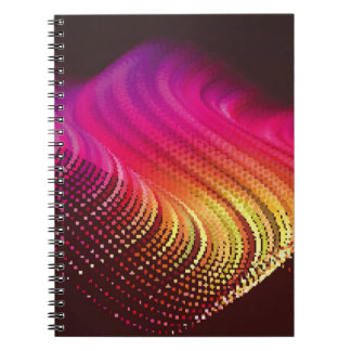 Abstract kleurrijk digitaal landschap met stromend notitieboek