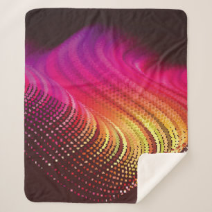 Abstract kleurrijk digitaal landschap met stromend sherpa deken