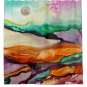 Abstract kleurrijk douchegordijn (Voorkant)