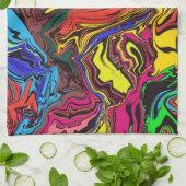 Abstract Kleurrijk Draaierig / Geduwd / Theedoek (Gevouwen)