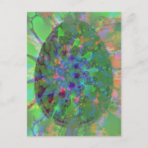 Abstract Kleurrijk Elegant Groen Paarse Sinaasappe Feestdagenkaart