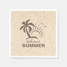 Abstract kleurrijk esthetisch modern zomerstrand servet