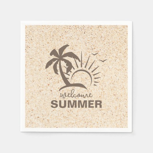 Abstract kleurrijk esthetisch modern zomerstrand servet (Voorkant)