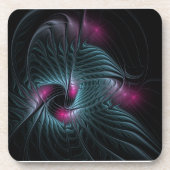 Abstract kleurrijk Fantasy Fractal Bier Onderzetter (Voorkant)