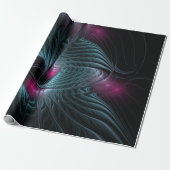 Abstract kleurrijk Fantasy Fractal Cadeaupapier (Uitgerold)
