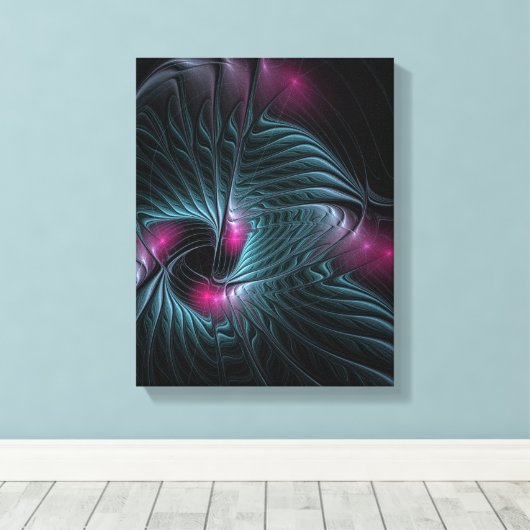 Abstract kleurrijk Fantasy Fractal Canvas Afdruk (Insitu (Houten vloer))
