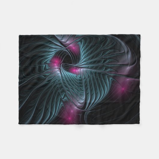 Abstract kleurrijk Fantasy Fractal Fleece Deken (Voorkant (Horizontaal))