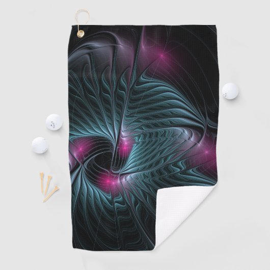 Abstract kleurrijk Fantasy Fractal Golfhanddoek (Insitu)