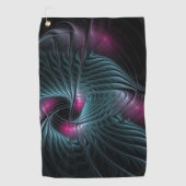 Abstract kleurrijk Fantasy Fractal Golfhanddoek (Voorkant)