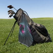 Abstract kleurrijk Fantasy Fractal Golfhanddoek (Groen)