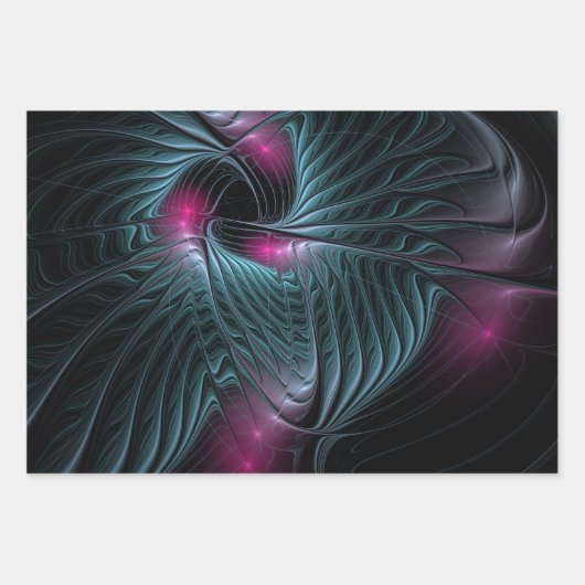 Abstract kleurrijk Fantasy Fractal Inpakpapier Vel (Voorkant)