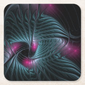 Abstract kleurrijk Fantasy Fractal Kartonnen Onderzetters (Voorkant)