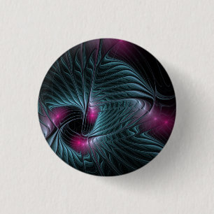 Abstract kleurrijk Fantasy Fractal Ronde Button 3,2 Cm