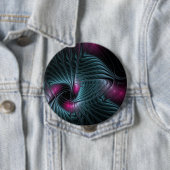 Abstract kleurrijk Fantasy Fractal Ronde Button 4,0 Cm (In situ)