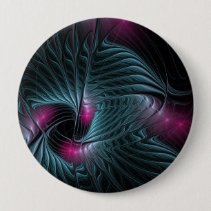 Abstract kleurrijk Fantasy Fractal Ronde Button 4,0 Cm