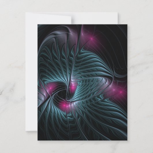 Abstract kleurrijk Fantasy Fractal Save The Date (Voorkant)