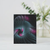 Abstract kleurrijk Fantasy Fractal Save The Date (Staand voorkant)