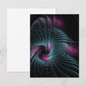 Abstract kleurrijk Fantasy Fractal Save The Date (Voorkant / Achterkant)