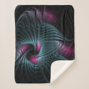 Abstract kleurrijk Fantasy Fractal Sherpa Deken