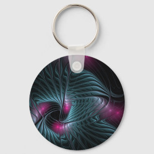 Abstract kleurrijk Fantasy Fractal Sleutelhanger
