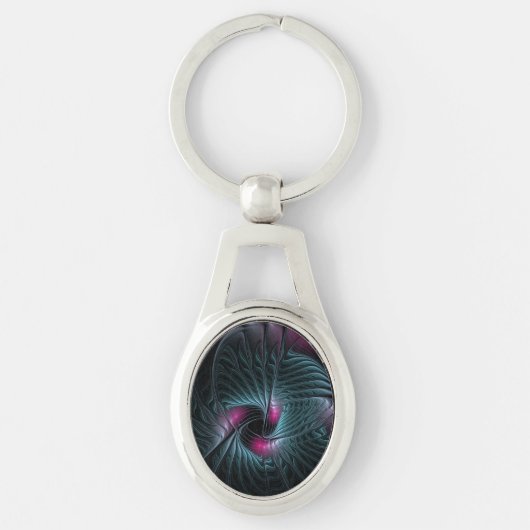 Abstract kleurrijk Fantasy Fractal Sleutelhanger (Voorkant)