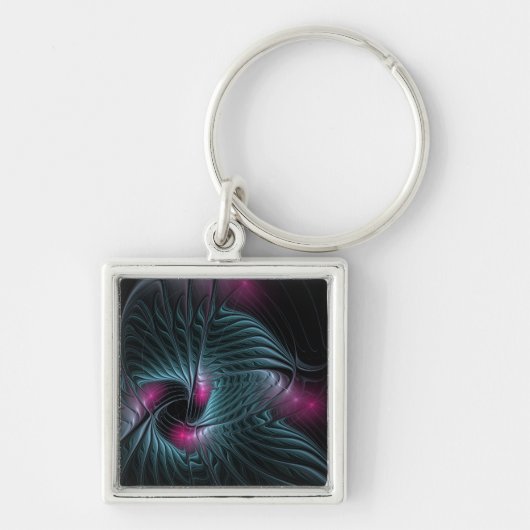 Abstract kleurrijk Fantasy Fractal Sleutelhanger (Voorkant)