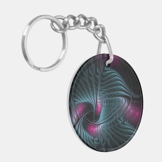 Abstract kleurrijk Fantasy Fractal Sleutelhanger (Voorkant Links)