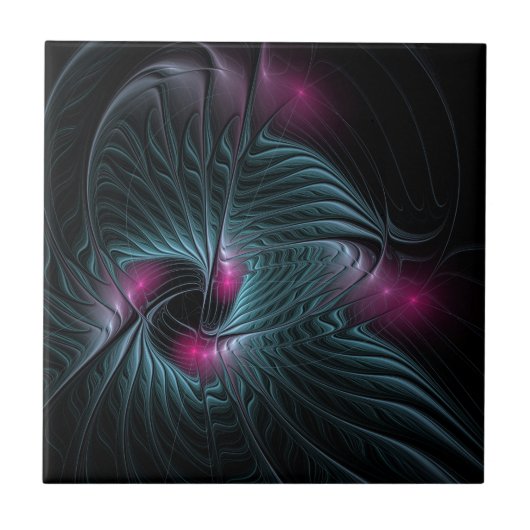 Abstract kleurrijk Fantasy Fractal Tegeltje (Voorkant)
