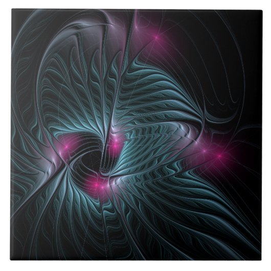 Abstract kleurrijk Fantasy Fractal Tegeltje (Voorkant)