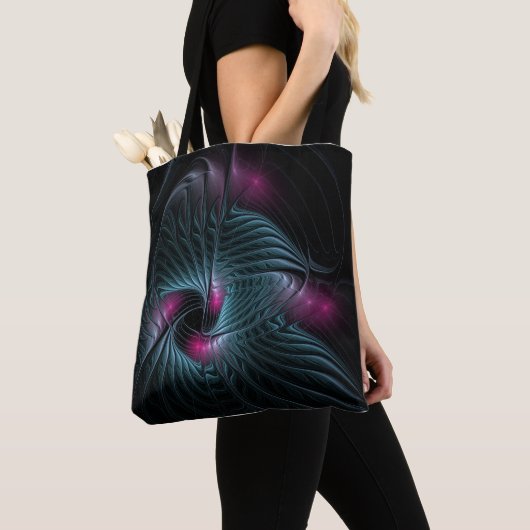 Abstract kleurrijk Fantasy Fractal Tote Bag (Dichtbij)