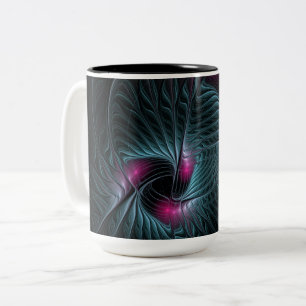Abstract kleurrijk Fantasy Fractal Tweekleurige Koffiemok