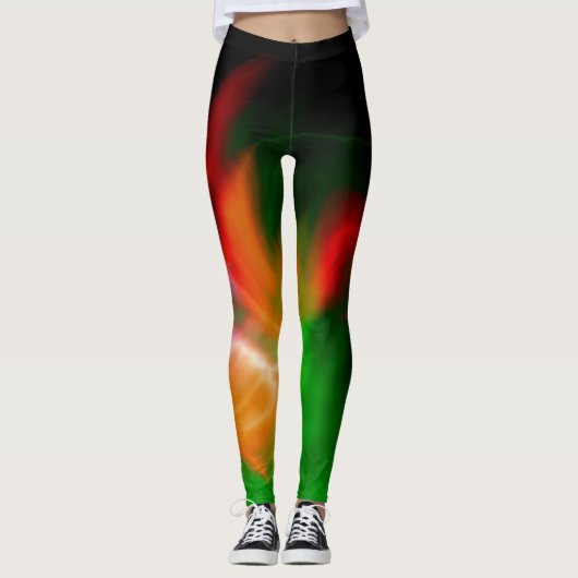 Abstract kleurrijk fractaal patroon #2 leggings (Voorkant)