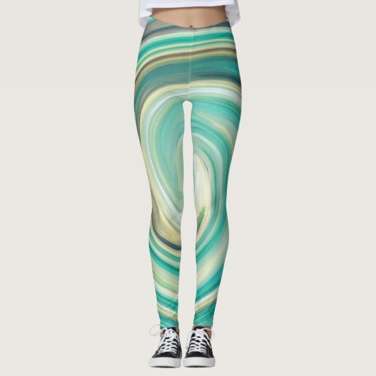 Abstract Kleurrijk Fractal Pattern #5 Leggings (Voorkant)