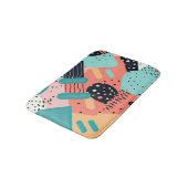Abstract kleurrijk funky 80's Memphis stijlpatroon Badmat (Gekanteld)