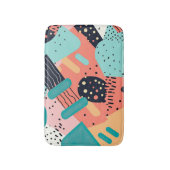 Abstract kleurrijk funky 80's Memphis stijlpatroon Badmat (Voorkant Verticaal)