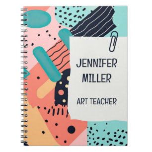 Abstract kleurrijk funky 80's Memphis stijlpatroon Notitieboek