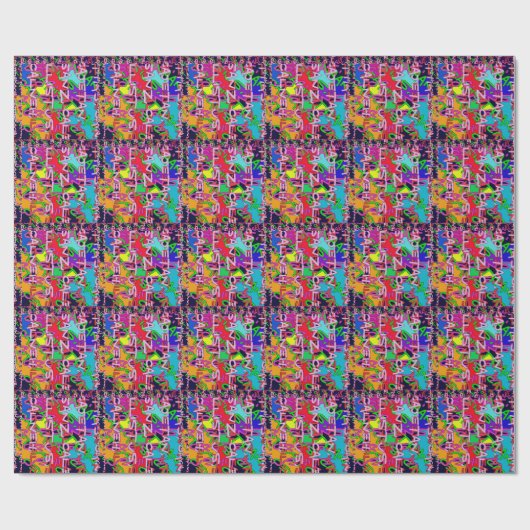 Abstract kleurrijk gemaakt van Alphabet soep kinde Cadeaupapier (Vlak)