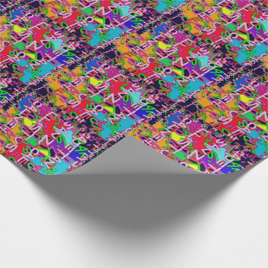 Abstract kleurrijk gemaakt van Alphabet soep kinde Cadeaupapier (Hoek)