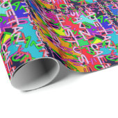 Abstract kleurrijk gemaakt van Alphabet soep kinde Cadeaupapier (Rol Hoek)