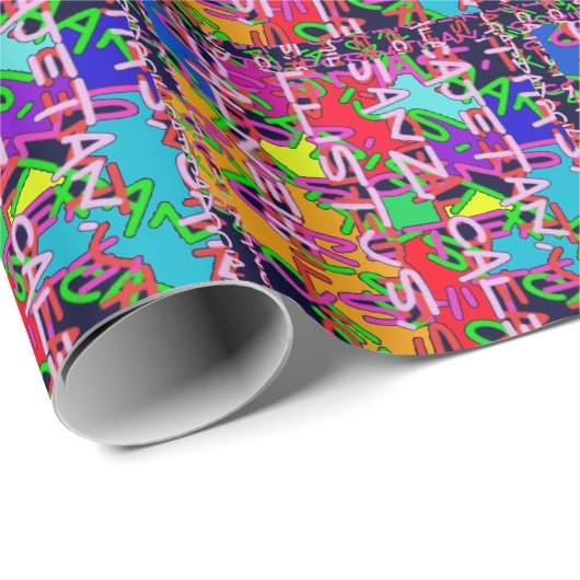 Abstract kleurrijk gemaakt van Alphabet soep kinde Cadeaupapier (Rol Hoek)