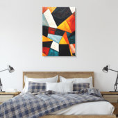Abstract kleurrijk geometrisch canvas afdruk (Insitu (Slaapkamer))