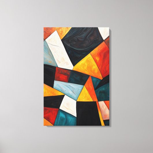 Abstract kleurrijk geometrisch canvas afdruk (Voorkant)