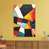 Abstract kleurrijk geometrisch canvas afdruk (Insitu (Woonkamer))